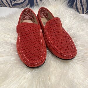 Stacy Adams Red Perforated Boat Shoes